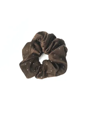 Sparkling Rhinestone Velvet Polka Dot Scrunchie