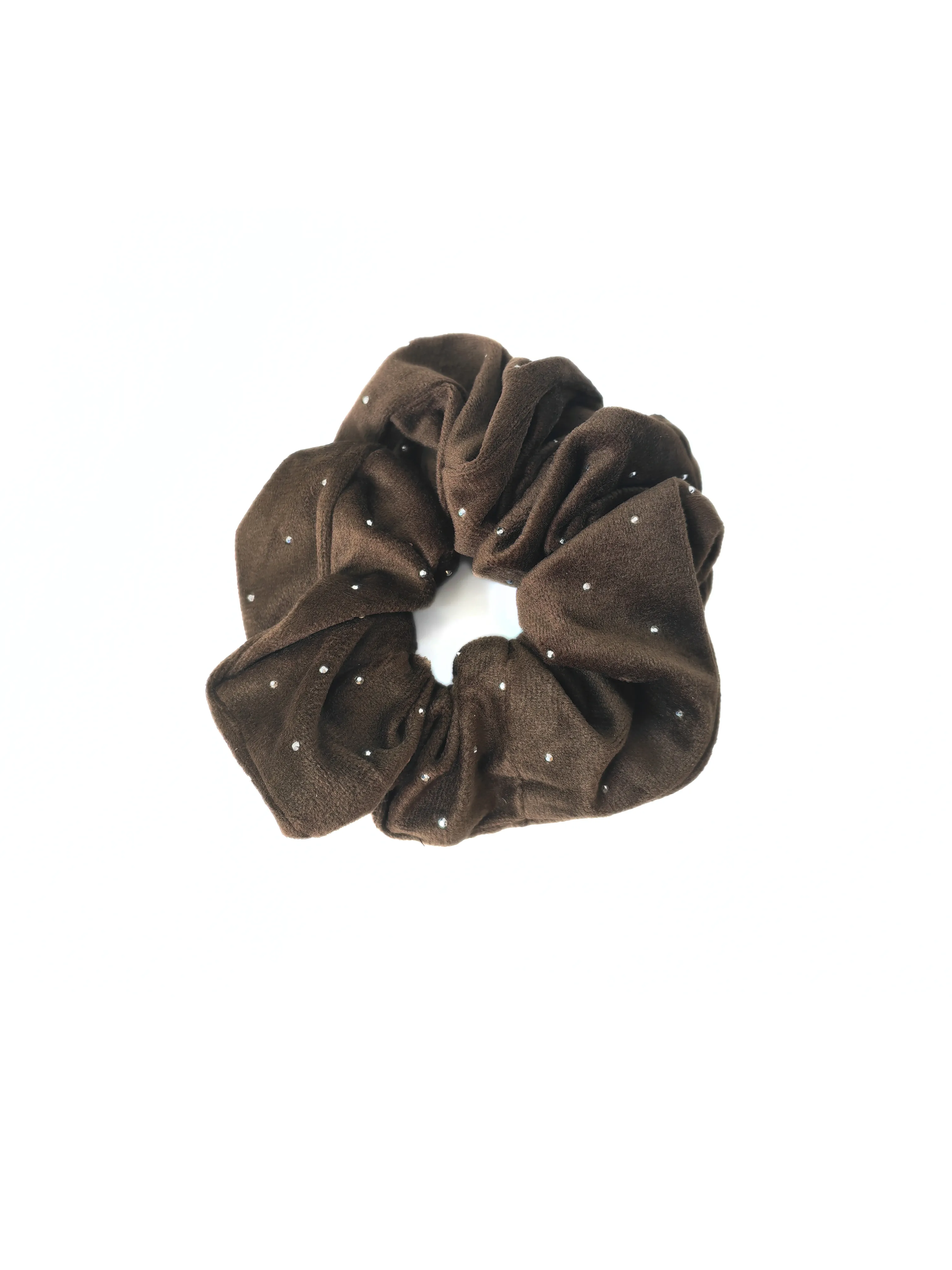 Sparkling Rhinestone Velvet Polka Dot Scrunchie