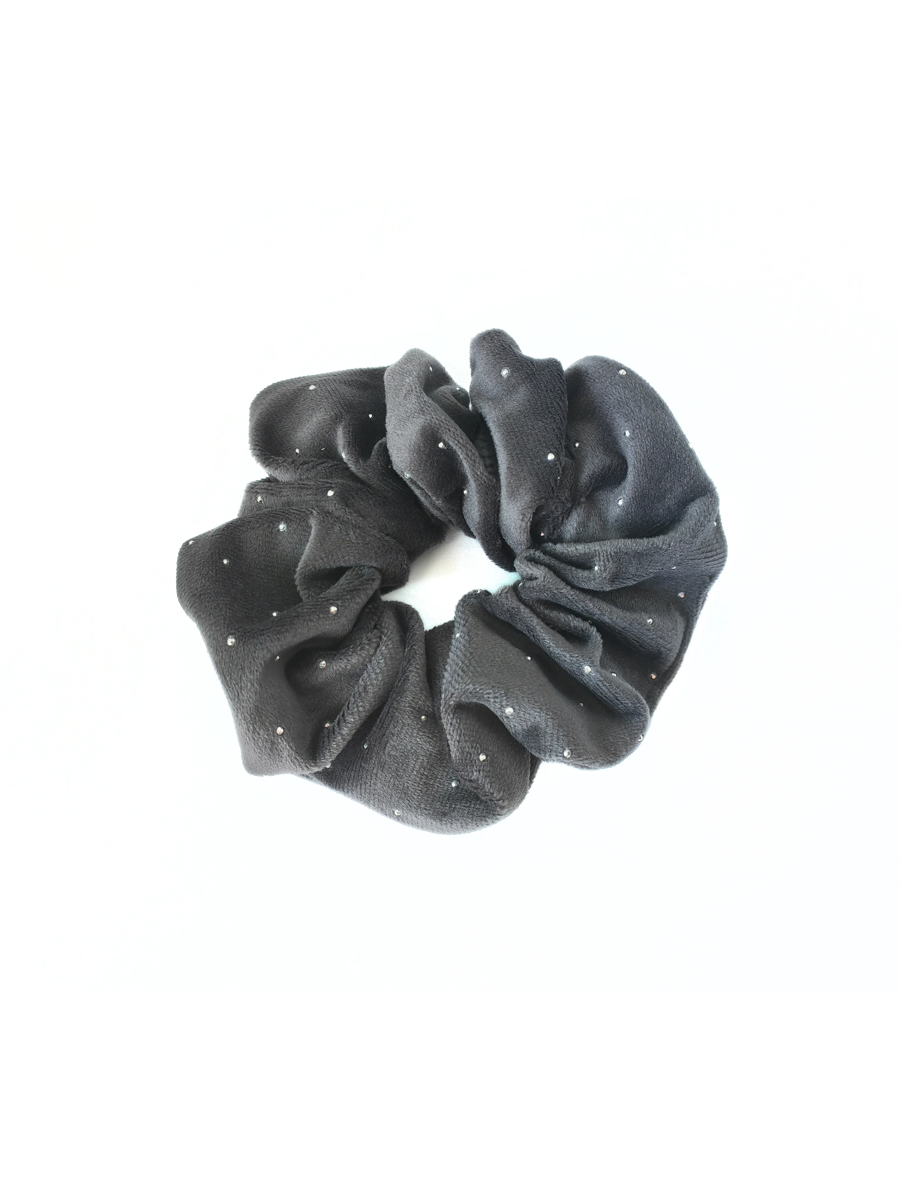 Sparkling Rhinestone Velvet Polka Dot Scrunchie