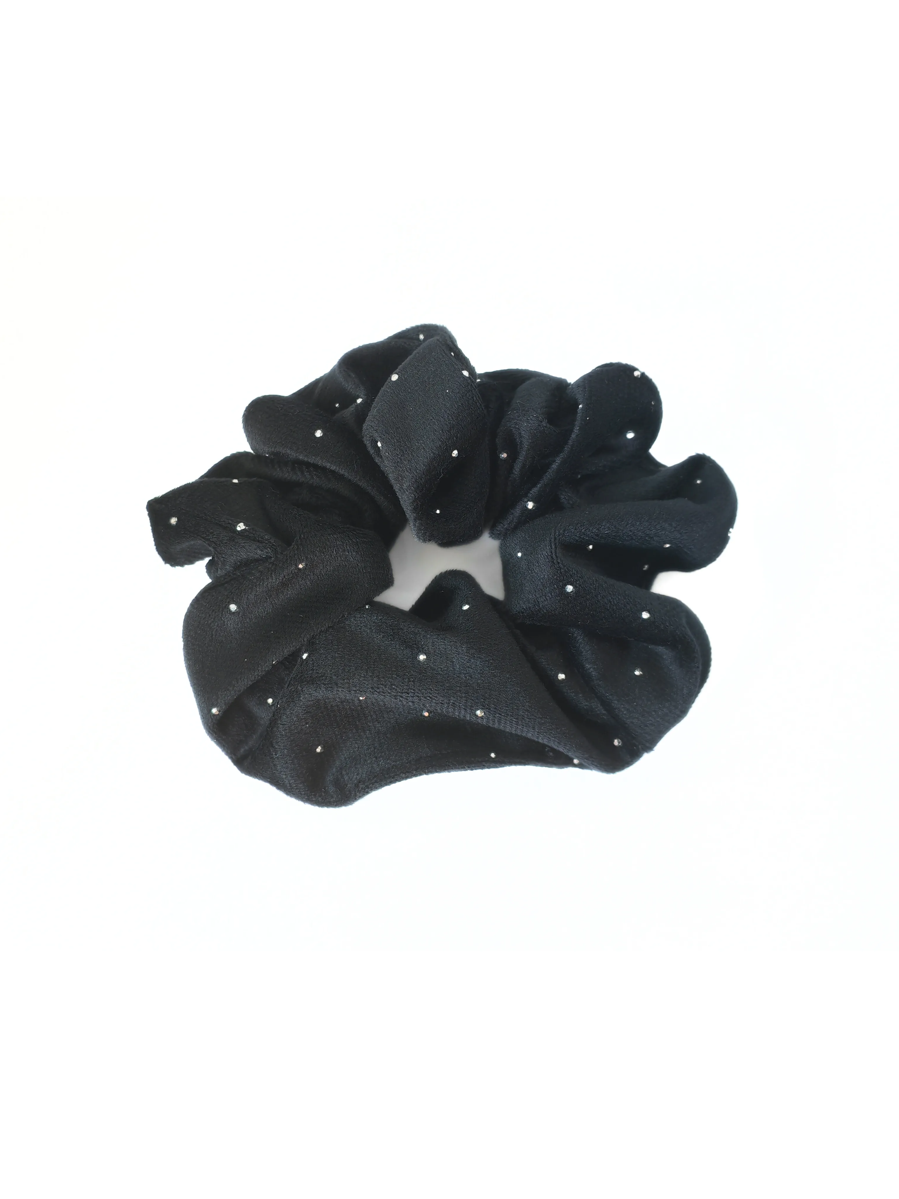 Sparkling Rhinestone Velvet Polka Dot Scrunchie