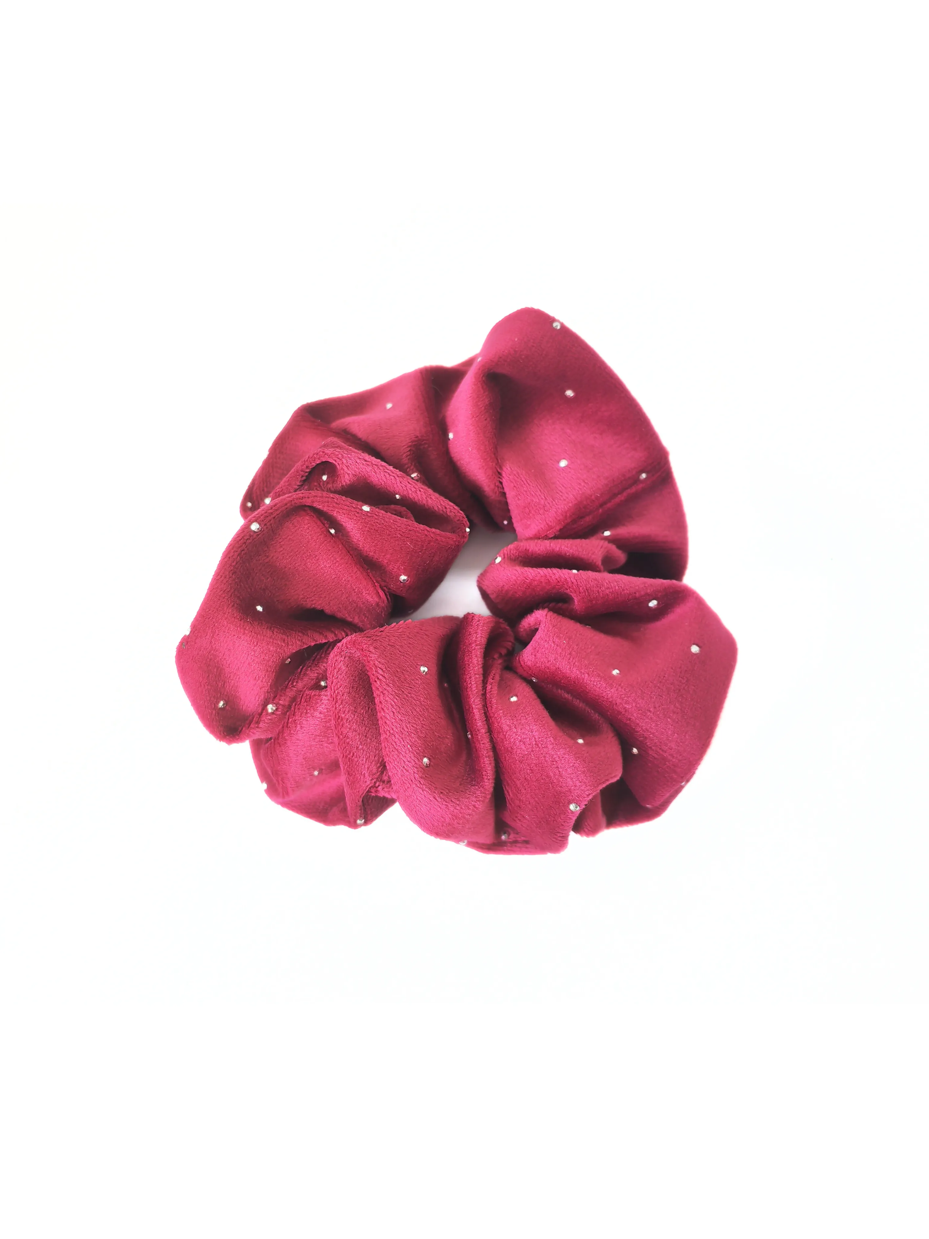 Sparkling Rhinestone Velvet Polka Dot Scrunchie