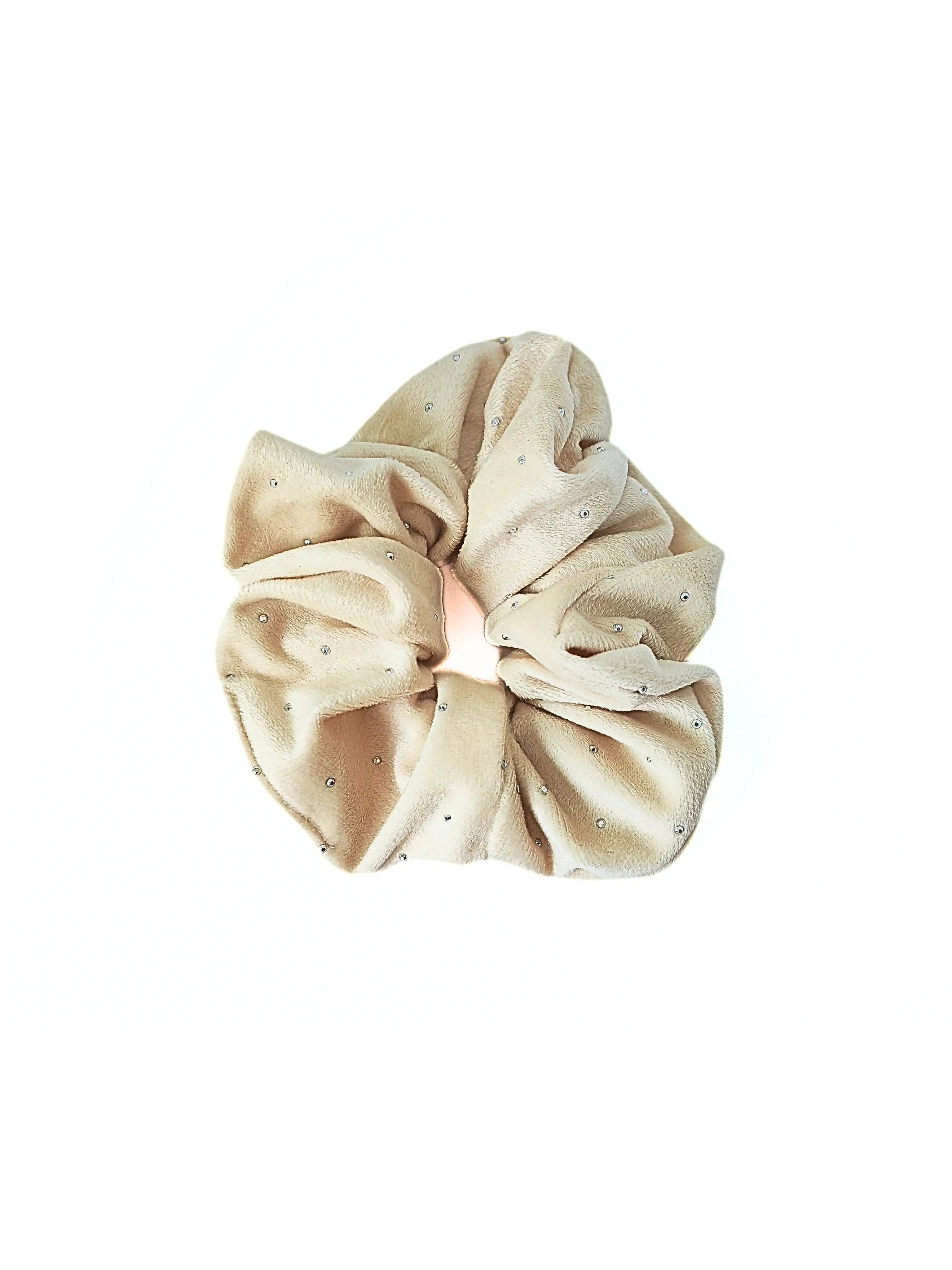 Sparkling Rhinestone Velvet Polka Dot Scrunchie