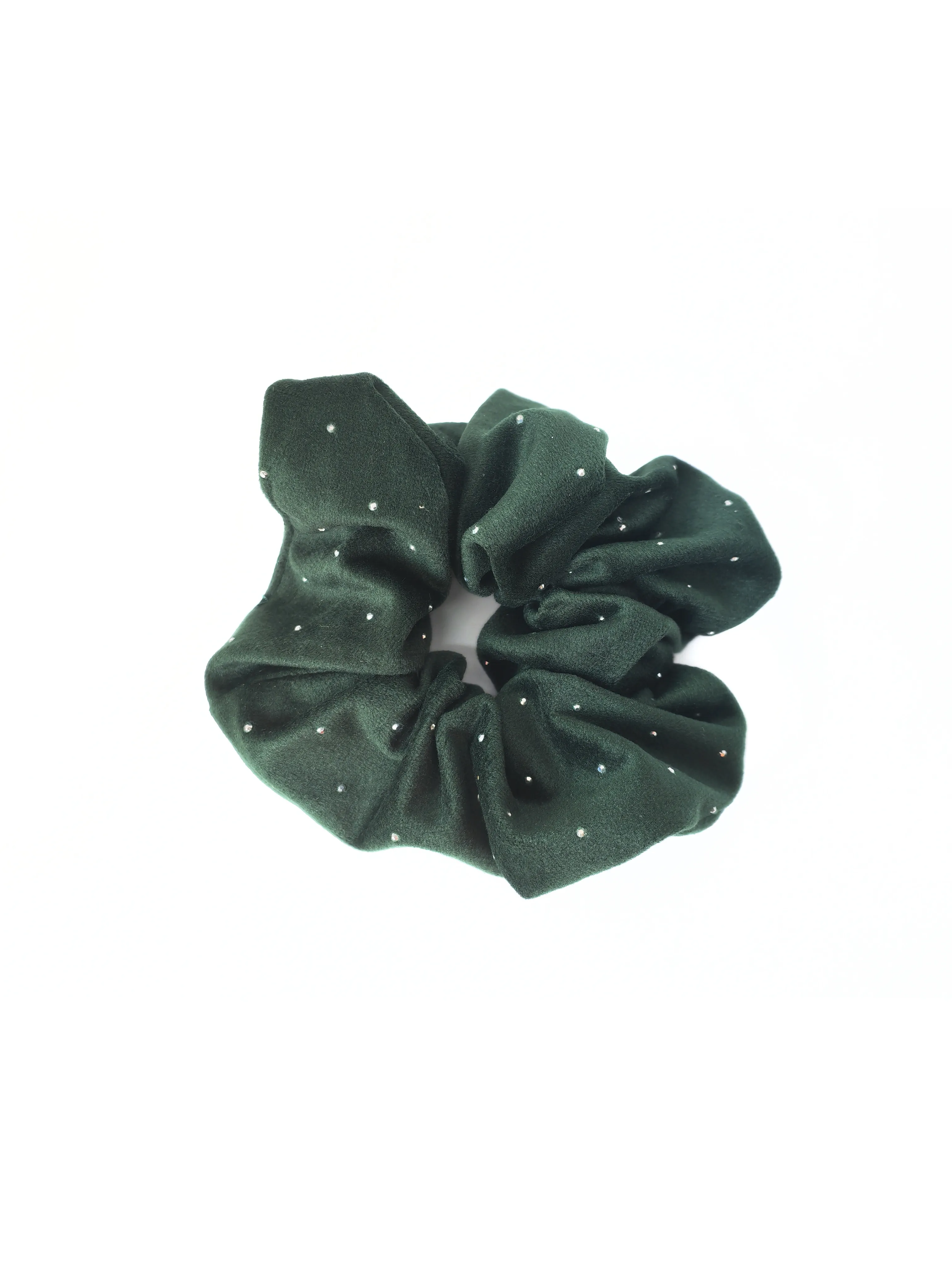 Sparkling Rhinestone Velvet Polka Dot Scrunchie