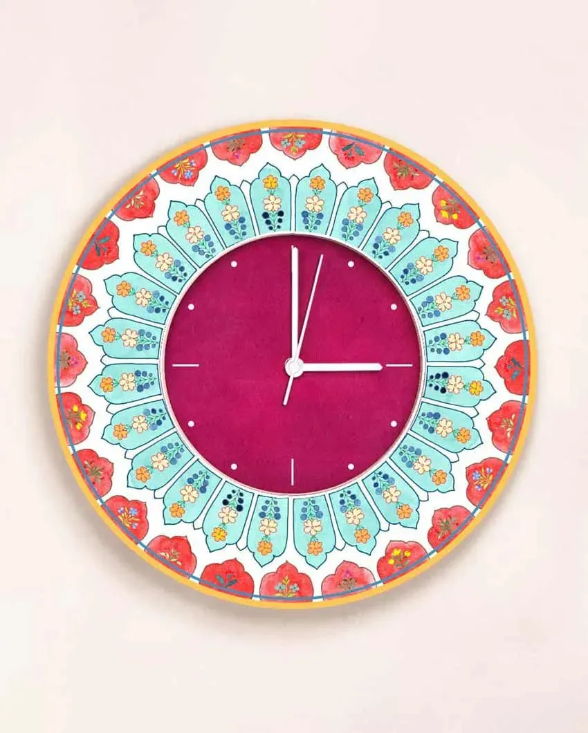 Timeworn Artistic Colorful MDF Wall Clock |  11.5 inches