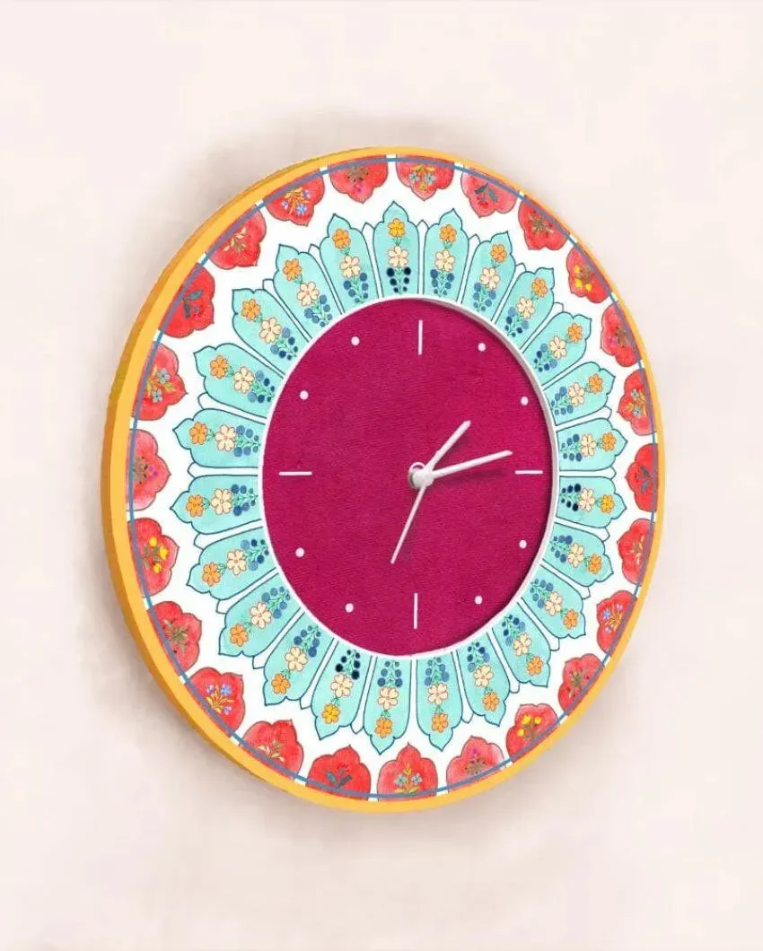 Timeworn Artistic Colorful MDF Wall Clock |  11.5 inches