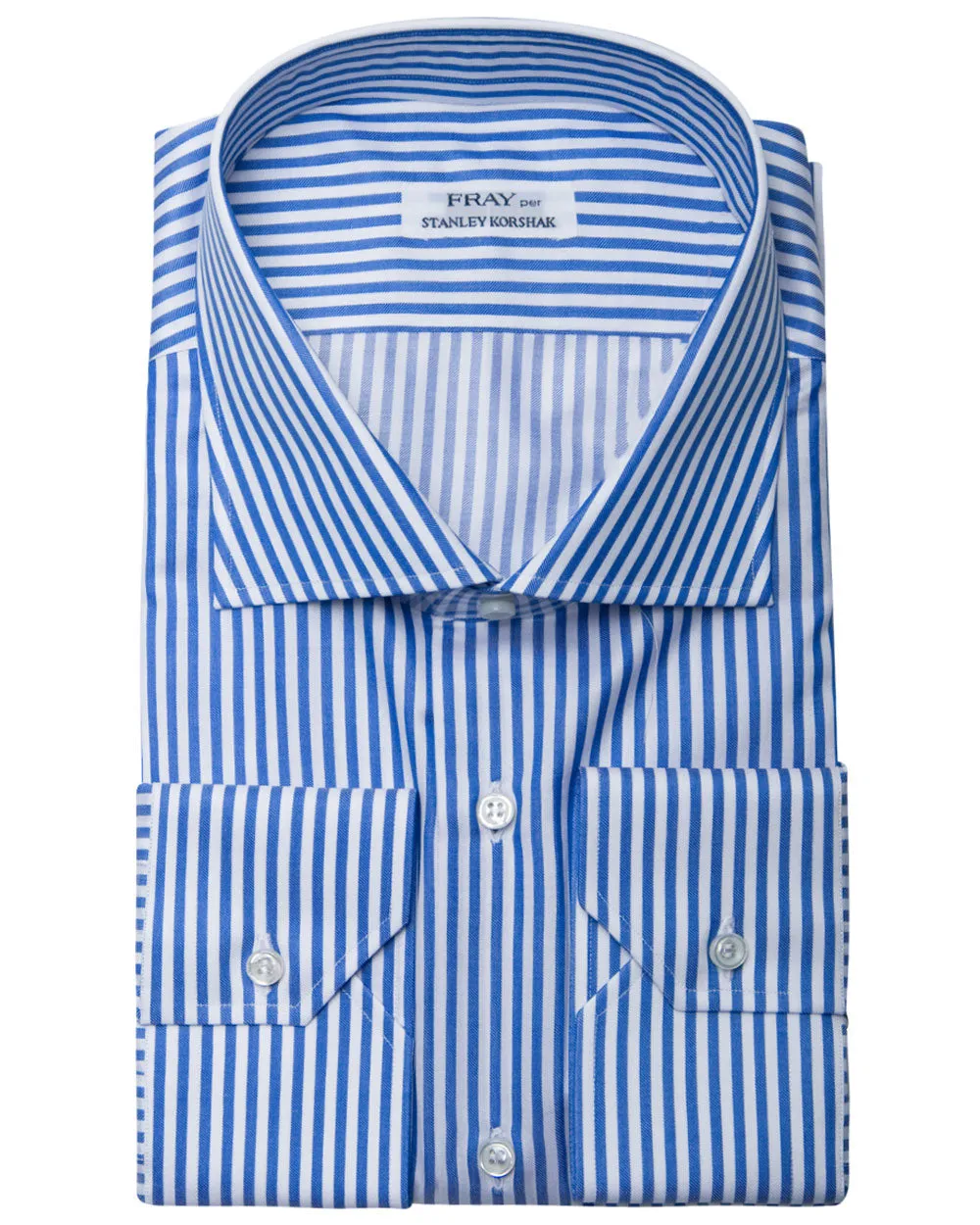 White and Azure Blue Stripe Shirt