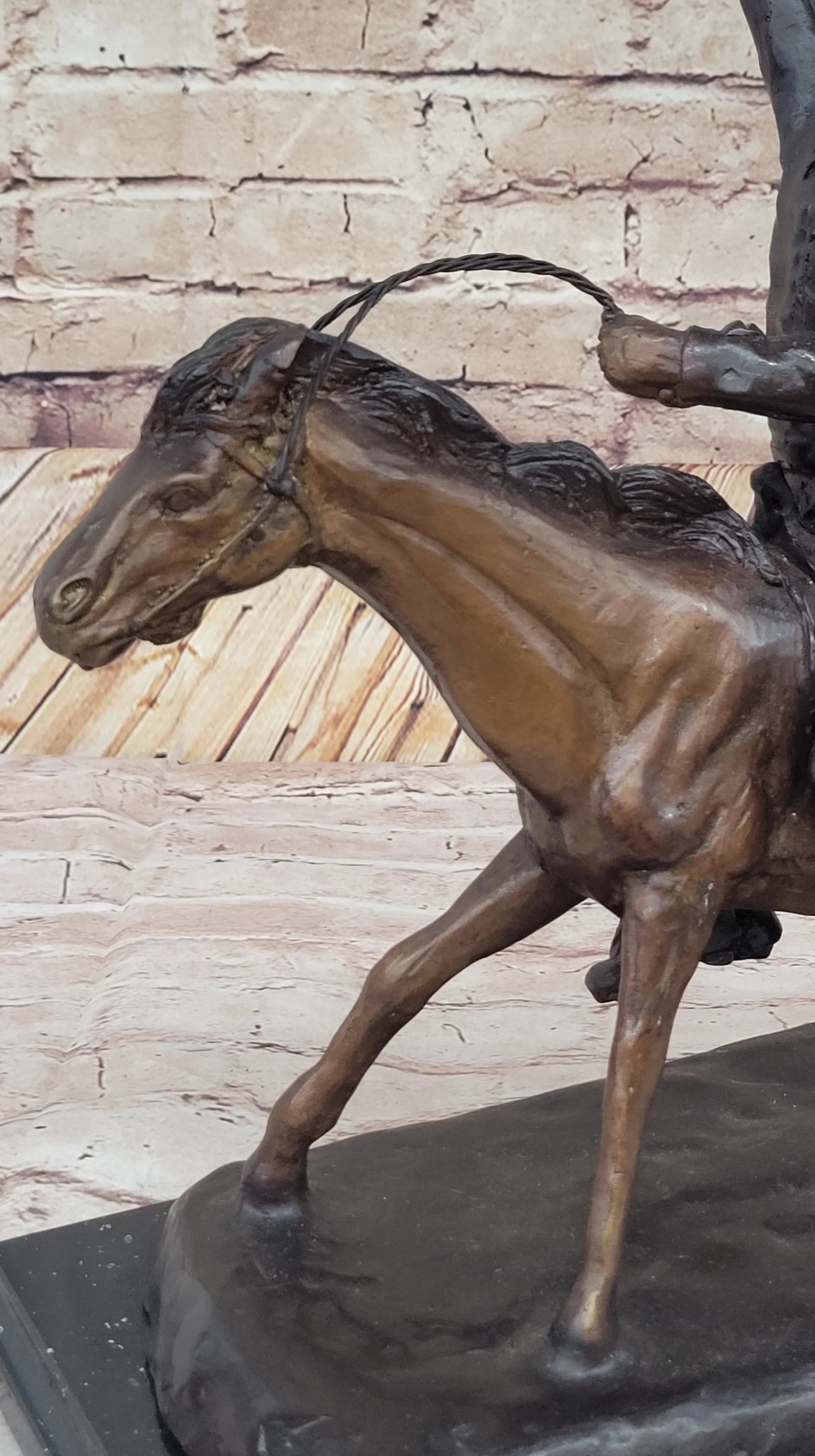 Will Rogers Cowboy on Horseback Bronze Sculpture Statue Figure Russell Western 16" x 17"
