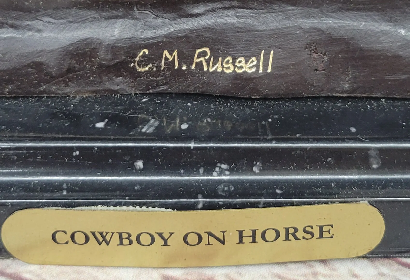 Will Rogers Cowboy on Horseback Bronze Sculpture Statue Figure Russell Western 16" x 17"