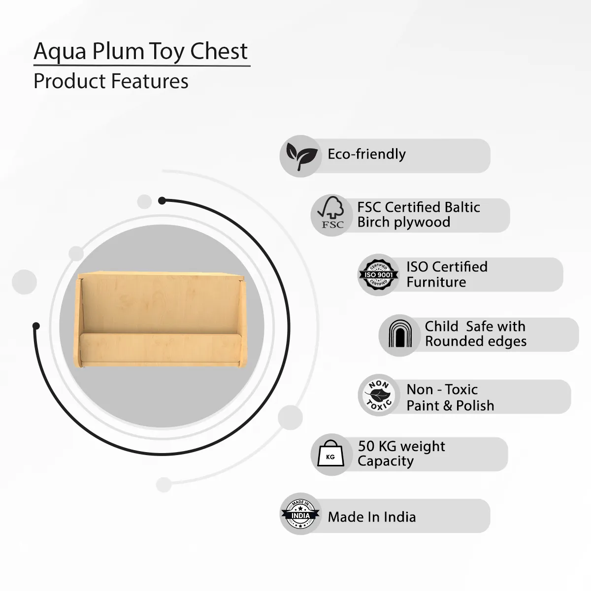 X&Y Aqua Plum Toy Chest - Natural